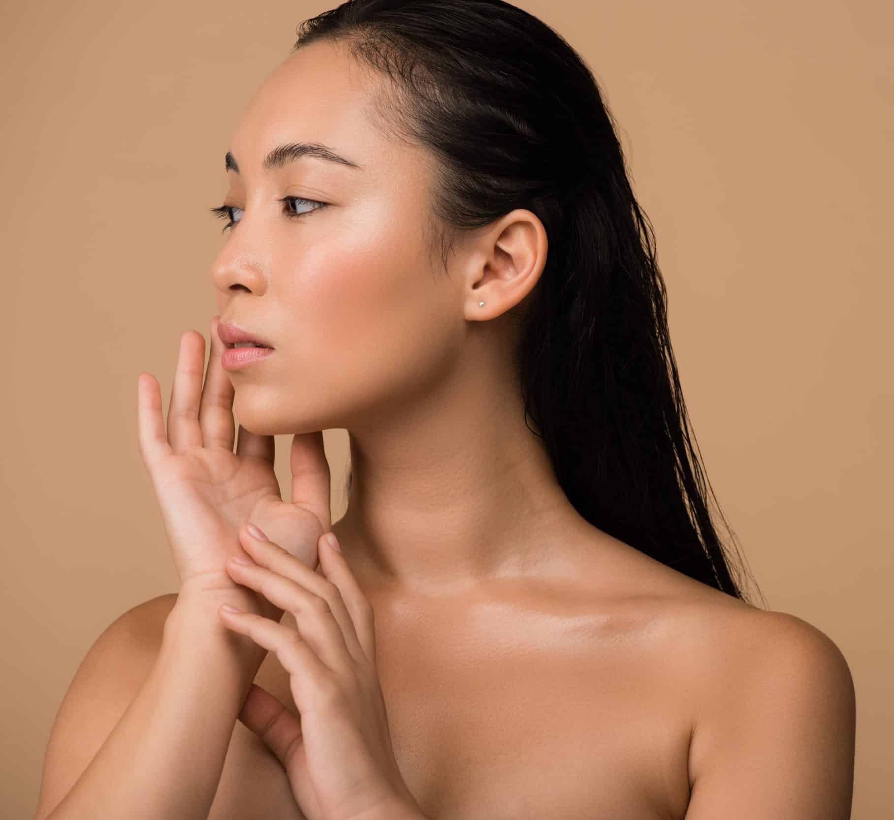 Young woman with glowing skin