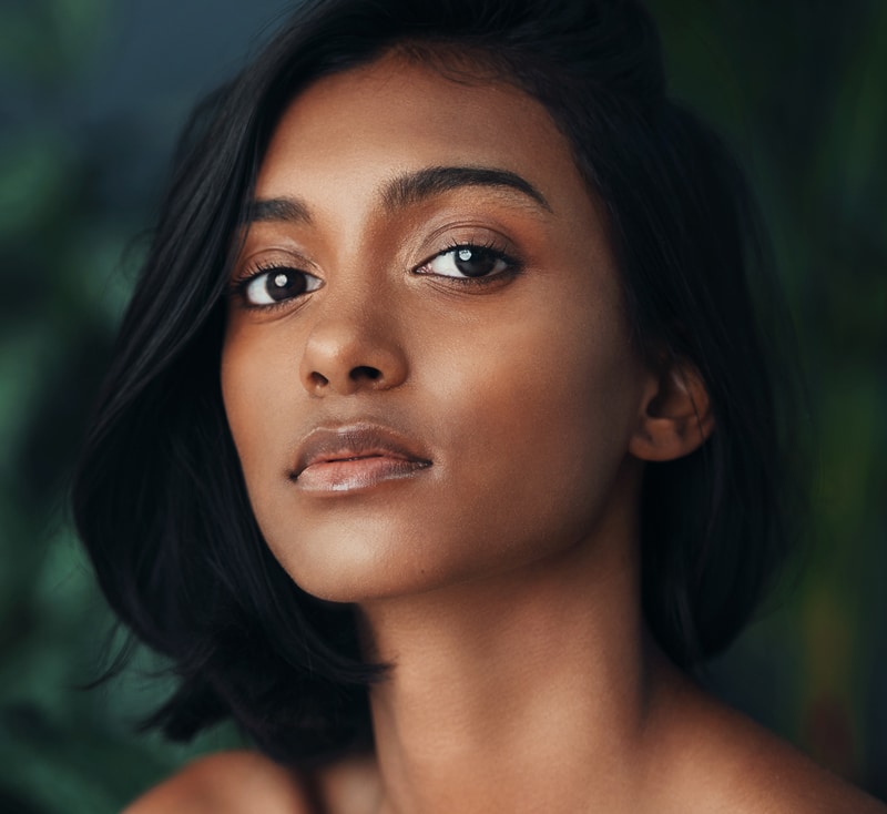 Young woman with glowing skin